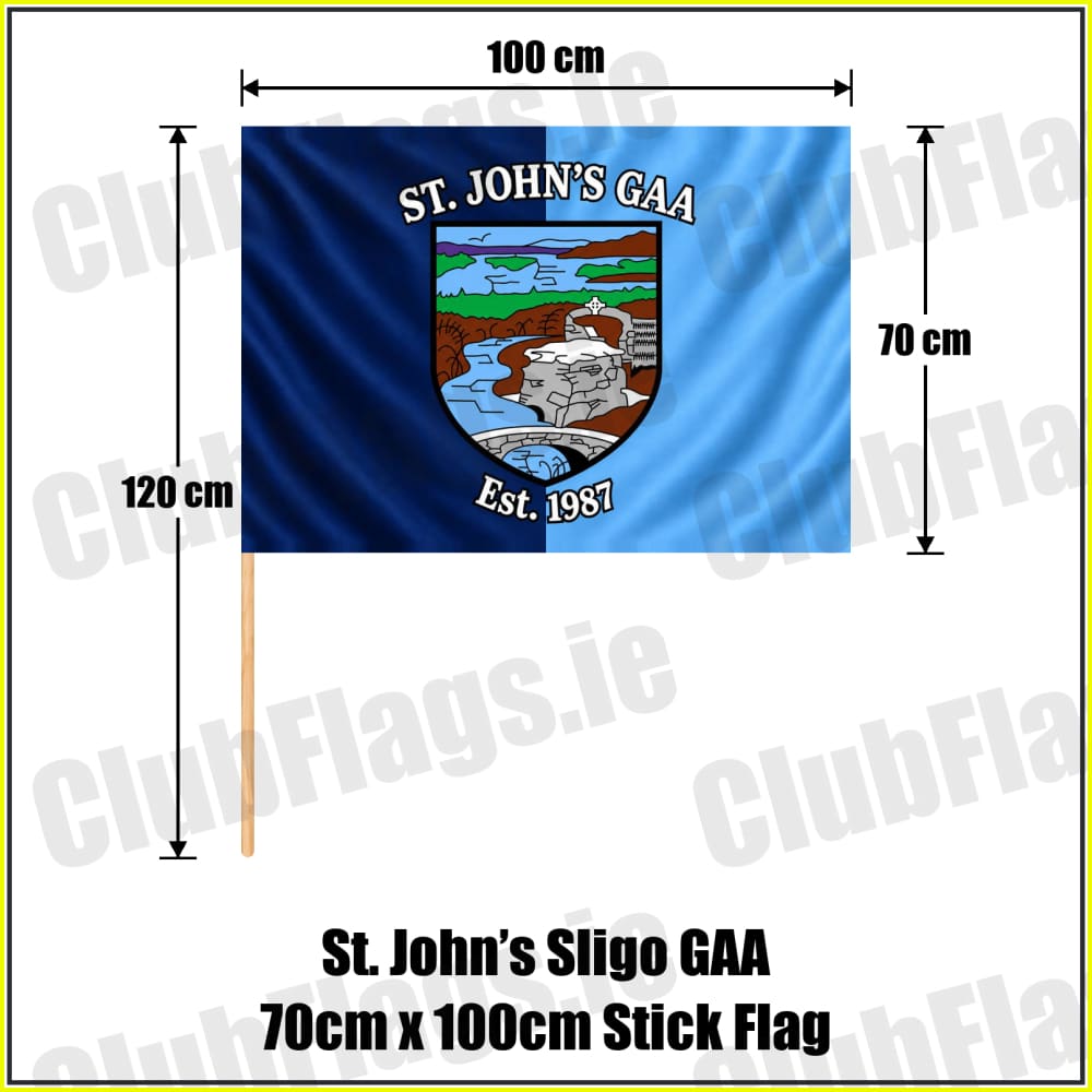 St. John’s Sligo GAA 70cm x 100cm Stick Flag - ClubFlags.ie