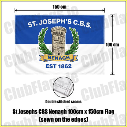 St Josephs CBS Nenagh 100cm x 150cm Flag (sewn on the edges) - ClubFlags.ie