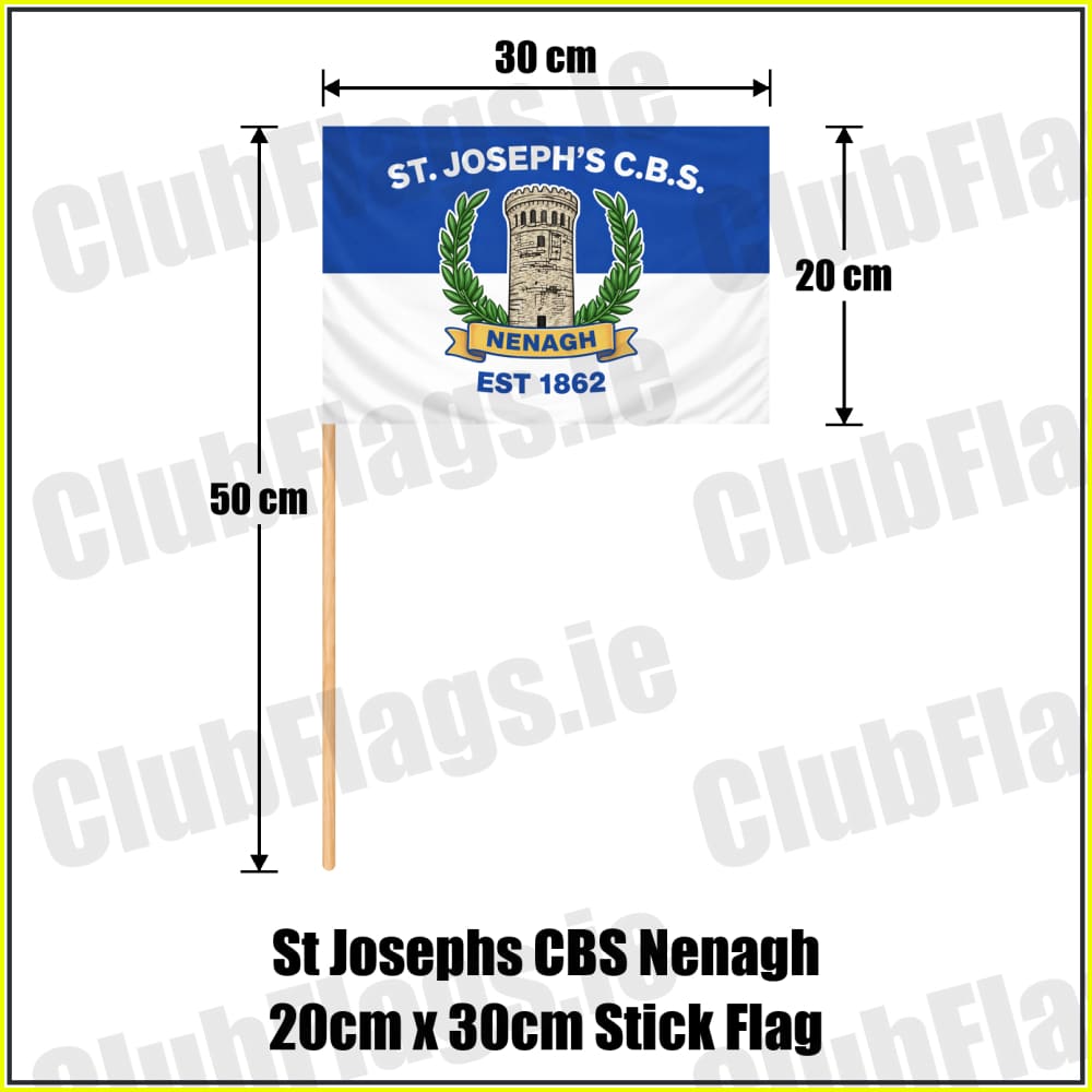 St Josephs CBS Nenagh 20cm x 30cm Stick Flag - ClubFlags.ie