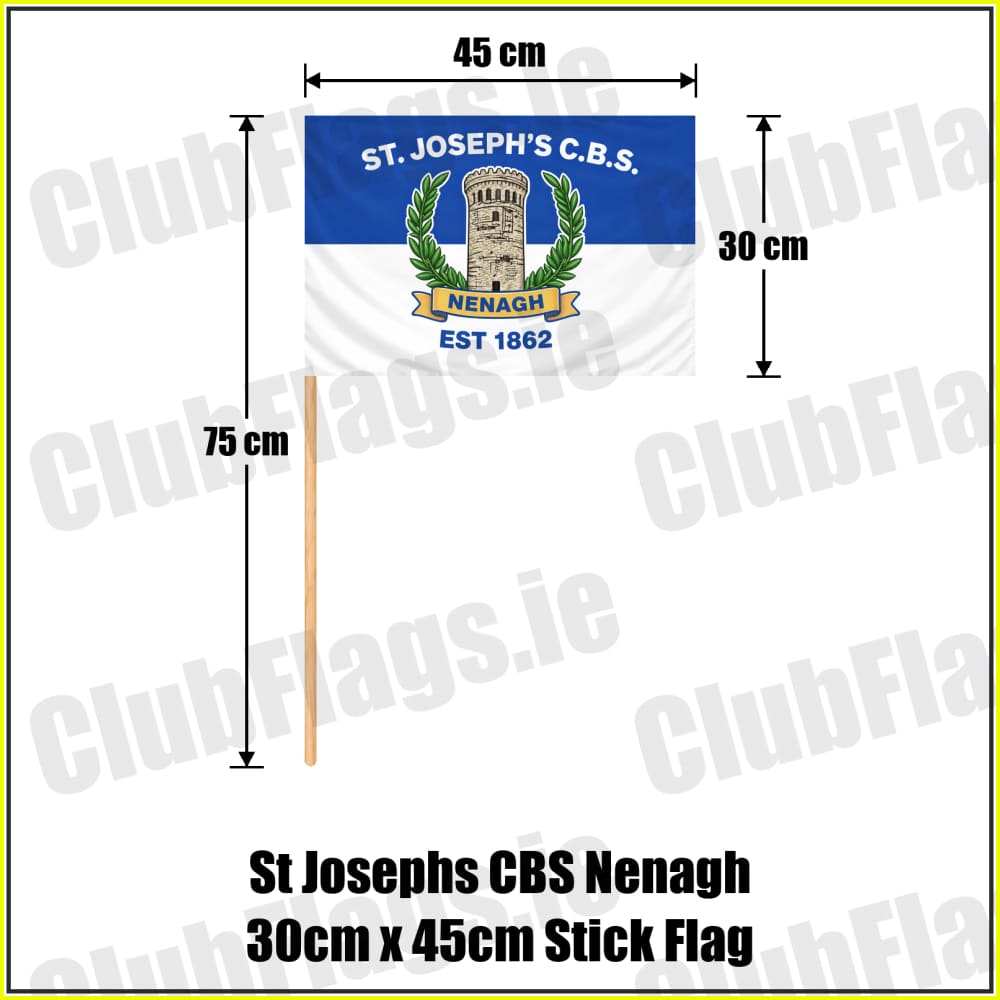 St Josephs CBS Nenagh 30cm x 45cm Stick Flag - ClubFlags.ie