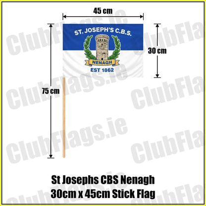 St Josephs CBS Nenagh 30cm x 45cm Stick Flag - ClubFlags.ie
