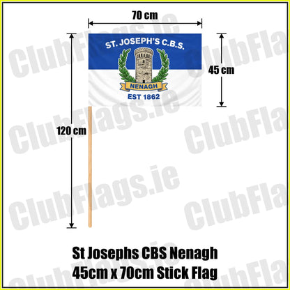 St Josephs CBS Nenagh 45cm x 70cm Stick Flag - ClubFlags.ie