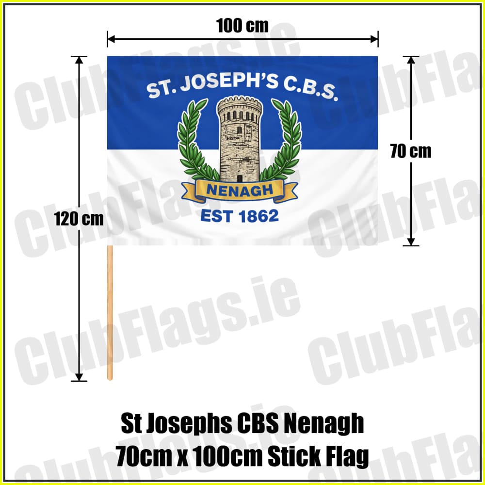 St Josephs CBS Nenagh 70cm x 100cm Stick Flag - ClubFlags.ie