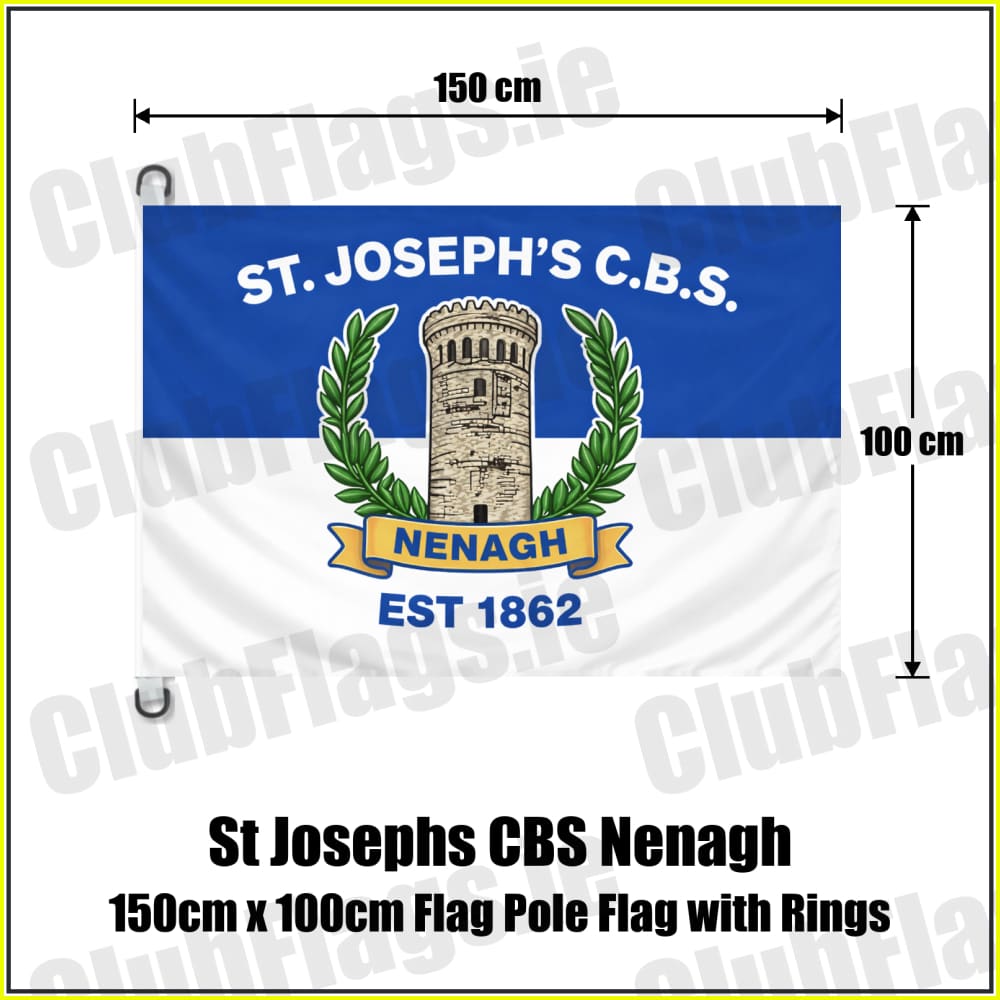 St Josephs CBS Nenagh 150cm x 100cm Flag Pole Flag with Rings - ClubFlags.ie