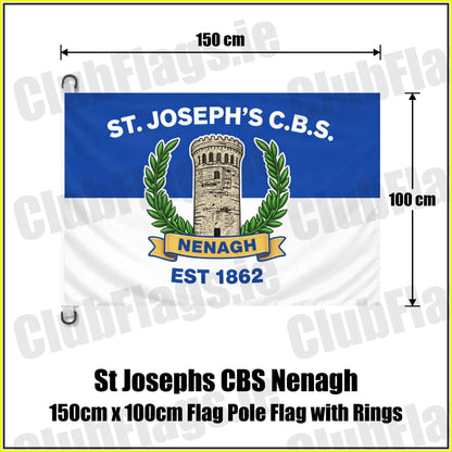 St Josephs CBS Nenagh 150cm x 100cm Flag Pole Flag with Rings - ClubFlags.ie