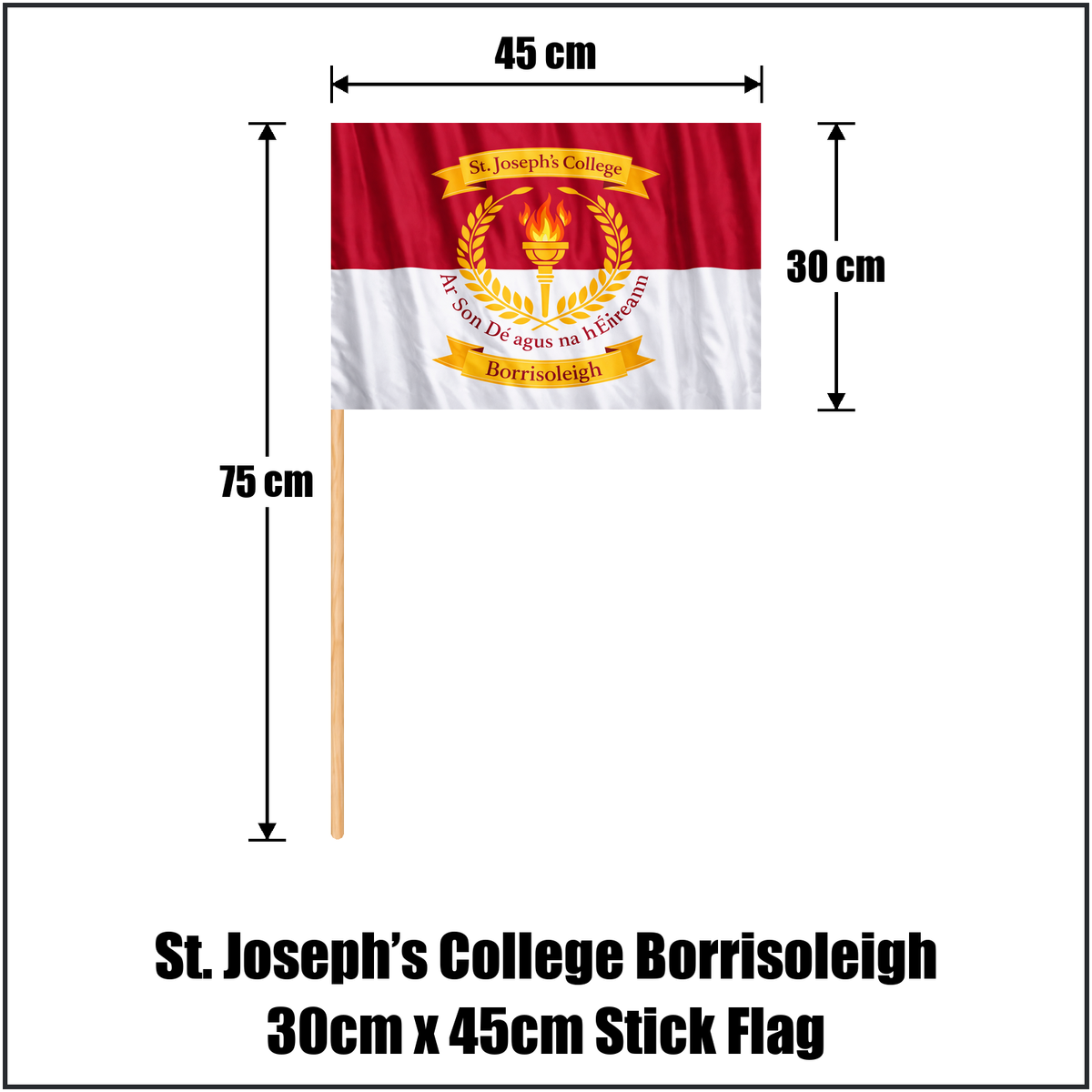 St. Joseph’s College Borrisoleigh 30cm x 45cm Stick Flag - ClubFlags.ie