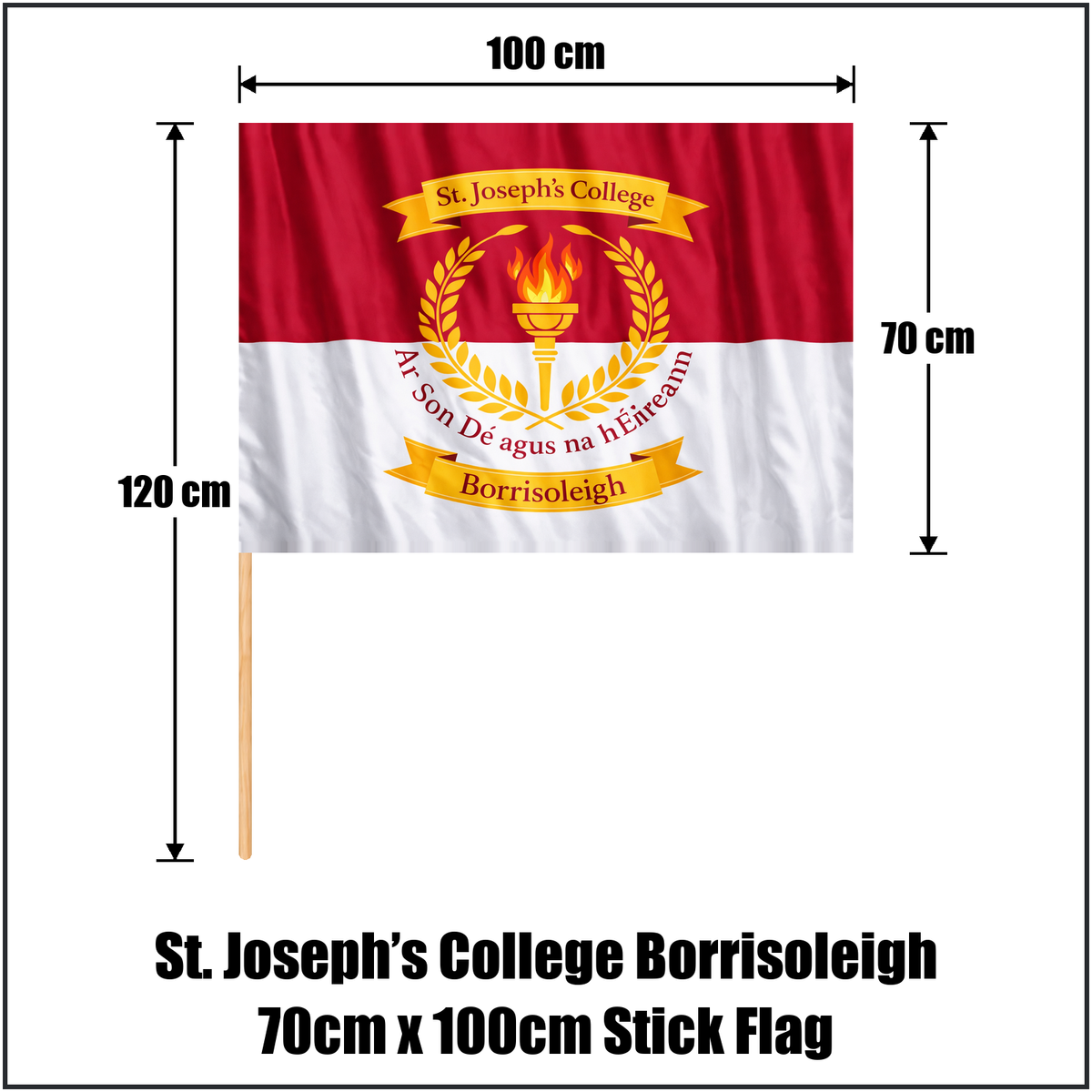 St. Joseph’s College Borrisoleigh 70cm x 100cm Stick Flag - ClubFlags.ie