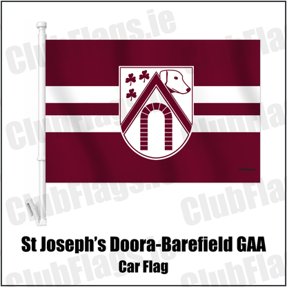 St Joseph’s Doora-Barefield GAA Car Flag with the verified club crest and colours, Clare GAA - ClubFlags.ie