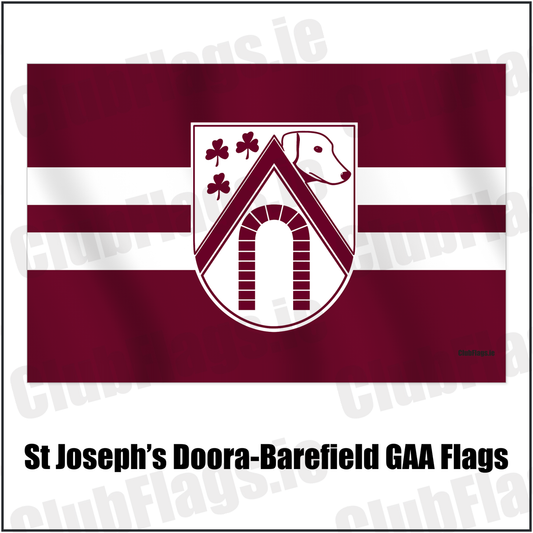 St Joseph’s Doora-Barefield GAA Flags with the verified club crest and colours, Clare GAA - ClubFlags.ie