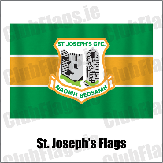 St. Joseph’s Flags, featuring the club crest and green and white and gold colours; County Louth GAA. ClubFlags.ie.