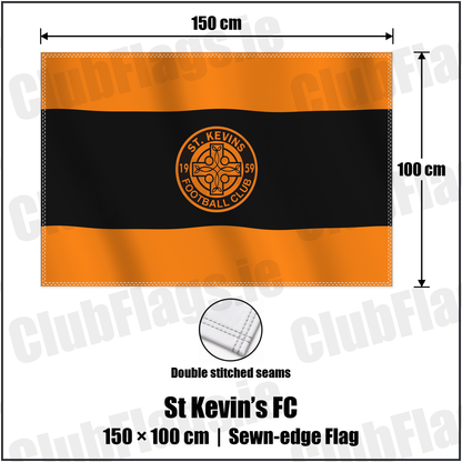 St Kevin’s FC 100cm x 150cm Flag (sewn on the edges) with the club crest and colours, Dublin Football - ClubFlags.ie