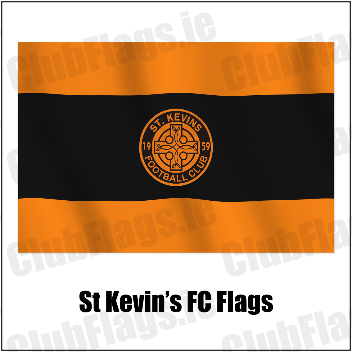 St Kevin’s FC Flags with the club crest and colours, Dublin Football - ClubFlags.ie