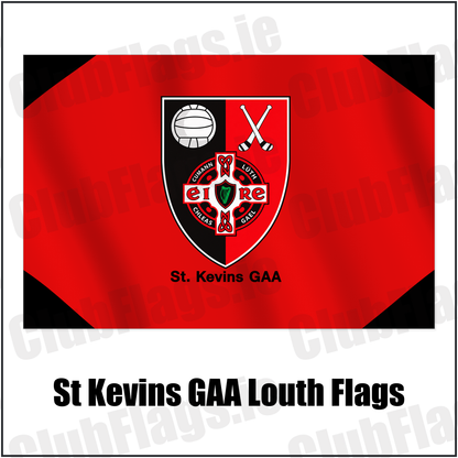 St Kevins GAA Louth Flags with the club crest and colours, Louth GAA - ClubFlags.ie