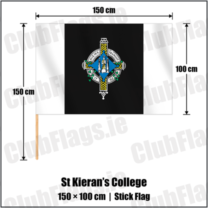 St Kieran’s College 100cm x 150cm Stick Flag with the club crest and colours, Kilkenny GAA - ClubFlags.ie