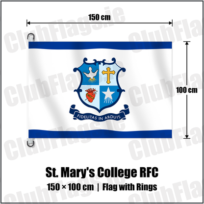 St. Mary's College RFC 150cm x 100cm Flag Pole Flag with Rings with the club crest and colours, Dublin Rugby - ClubFlags.ie