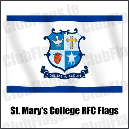 St. Mary's College RFC Flags with the club crest and colours, Dublin Rugby - ClubFlags.ie