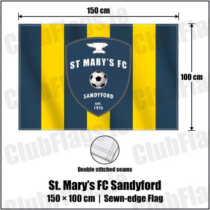 St. Mary’s FC Sandyford 100cm x 150cm Flag (sewn on the edges) with the club crest and colours, Dublin Football - ClubFlags.ie