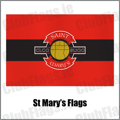 St Mary’s Flags with the club crest and colours, Sligo GAA - ClubFlags.ie