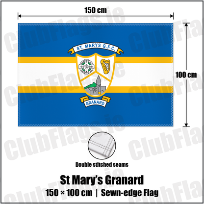 St Mary’s Granard 100cm x 150cm Flag (sewn on the edges) with the club crest and colours, Longford GAA - ClubFlags.ie