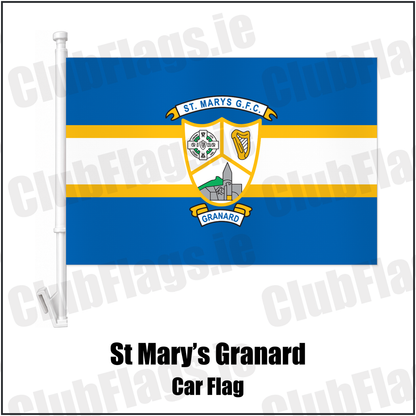 St Mary’s Granard Car Flag with the club crest and colours, Longford GAA - ClubFlags.ie