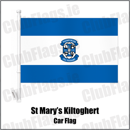 St Mary’s Kiltoghert Car Flag with the club crest and colours, Leitrim GAA - ClubFlags.ie