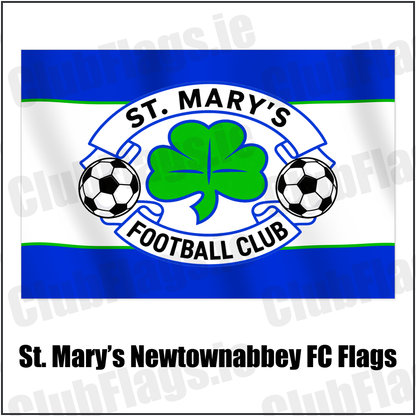 St. Mary’s Newtownabbey FC Flags with the club crest and colours, Antrim Football - ClubFlags.ie