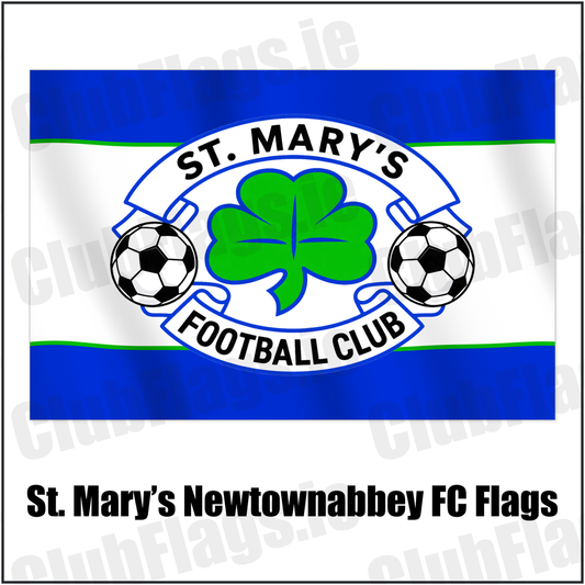 St. Mary’s Newtownabbey FC Flags with the club crest and colours, Antrim Football - ClubFlags.ie