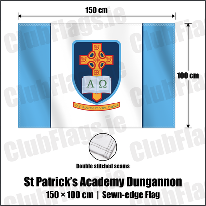 St Patrick’s Academy Dungannon 100cm x 150cm Flag (sewn on the edges) with the club crest and colours, Tyrone GAA - ClubFlags.ie