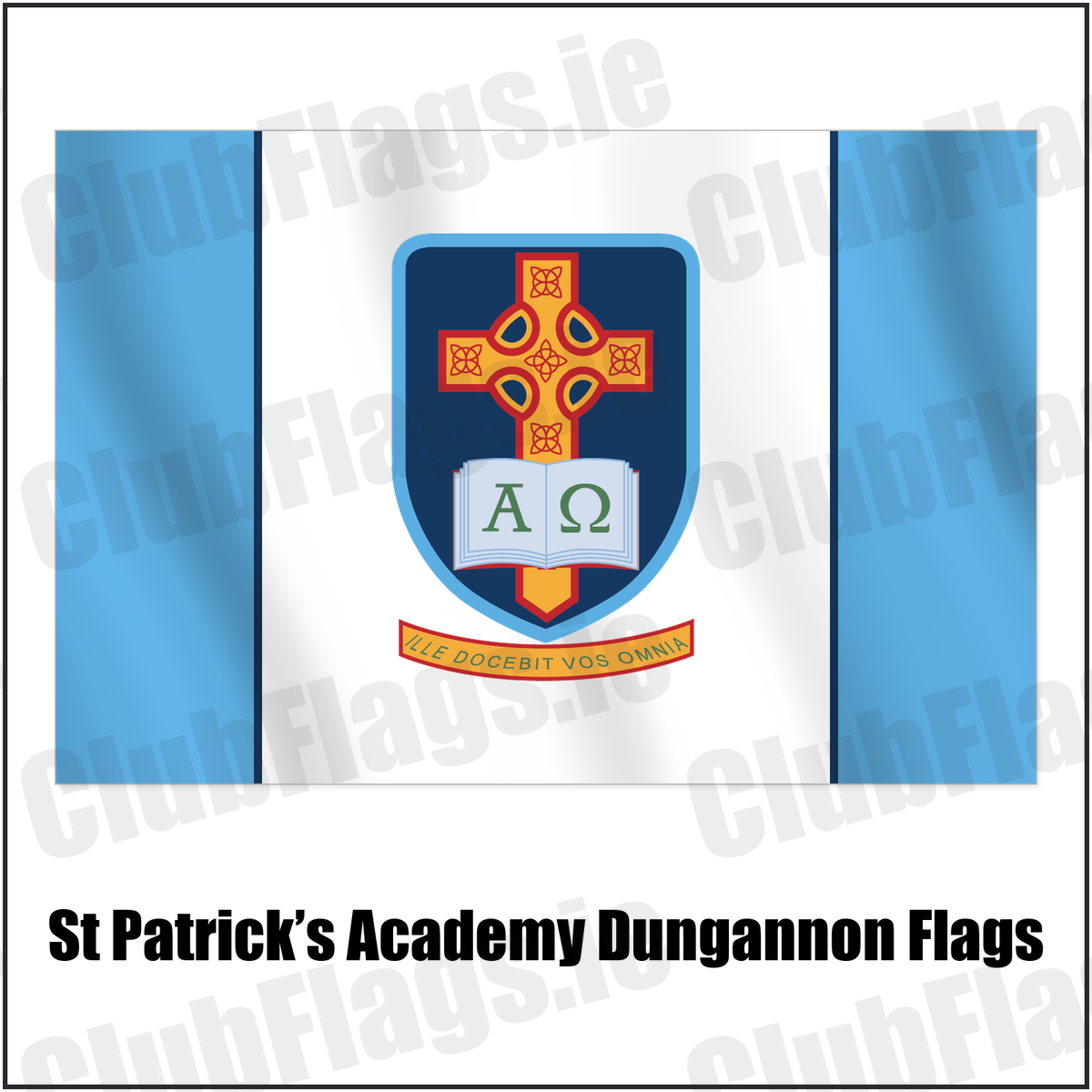 St Patrick’s Academy Dungannon Flags with the club crest and colours, Tyrone GAA - ClubFlags.ie