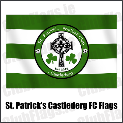 St. Patrick’s Castlederg FC Flags with the club crest and colours, Tyrone Football - ClubFlags.ie
