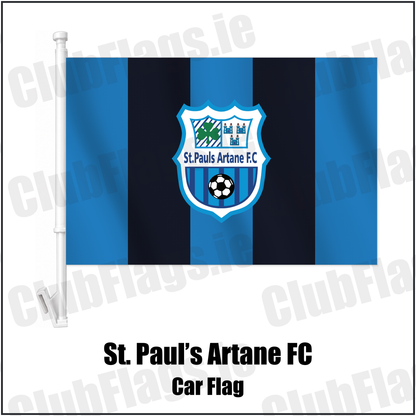 St. Paul’s Artane FC Car Flag with the club crest and colours, Dublin Football - ClubFlags.ie