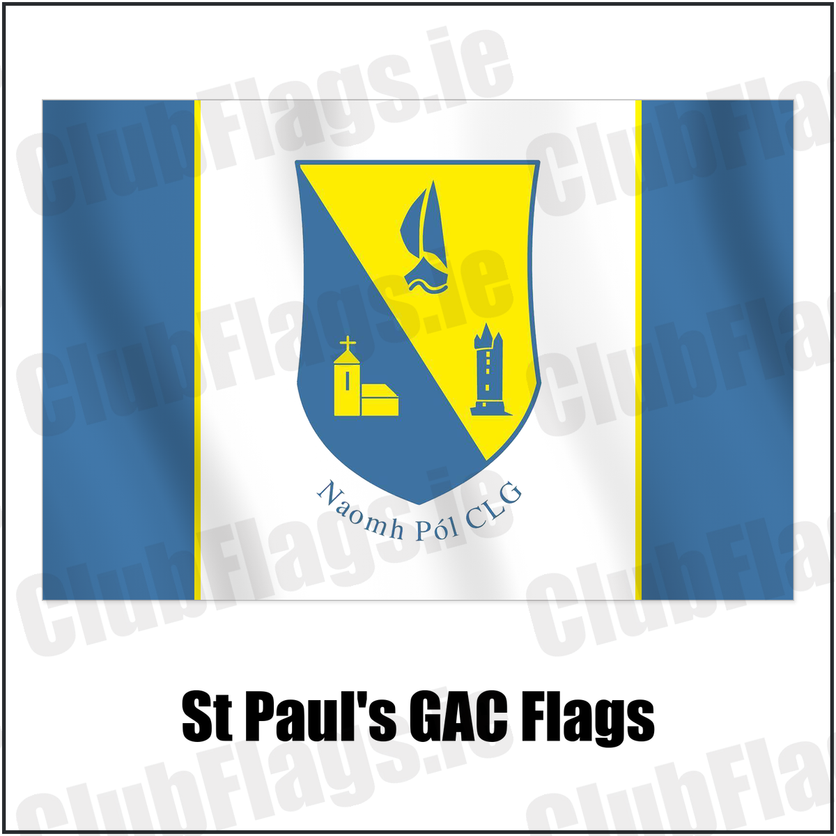 St Paul's GAC Flags with the verified club crest and colours, Down GAA - ClubFlags.ie
