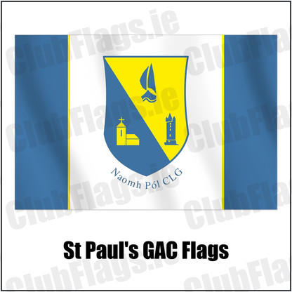 St Paul's GAC Flags with the verified club crest and colours, Down GAA - ClubFlags.ie