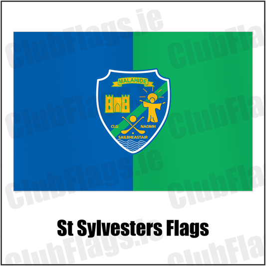 St Sylvesters Flags with the club crest and colours, Dublin GAA - ClubFlags.ie