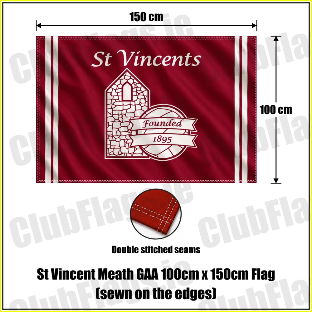 St Vincent Meath GAA 100cm x 150cm Flag (sewn on the edges) - ClubFlags.ie