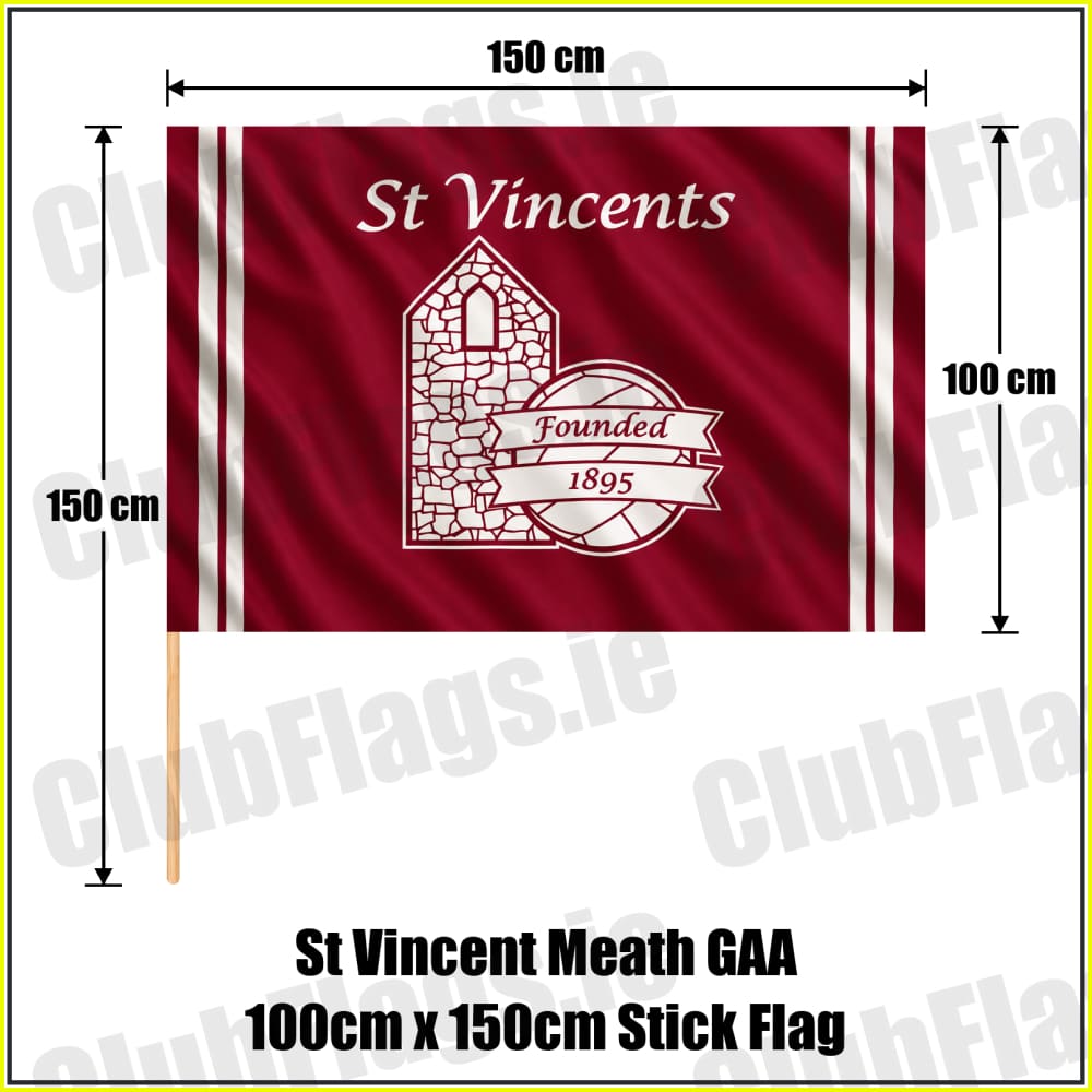 St Vincent Meath GAA 100cm x 150cm Stick Flag - ClubFlags.ie