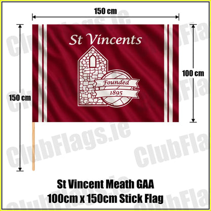 St Vincent Meath GAA 100cm x 150cm Stick Flag - ClubFlags.ie