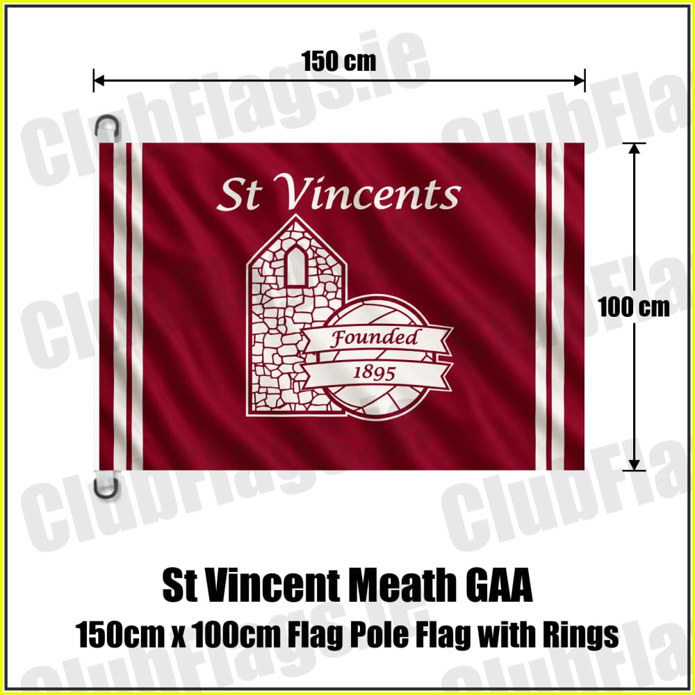 St Vincent Meath GAA 150cm x 100cm Flag Pole Flag with Rings - ClubFlags.ie