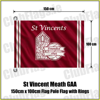 St Vincent Meath GAA 150cm x 100cm Flag Pole Flag with Rings - ClubFlags.ie