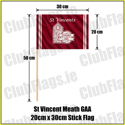 St Vincent Meath GAA 20cm x 30cm Stick Flag - ClubFlags.ie