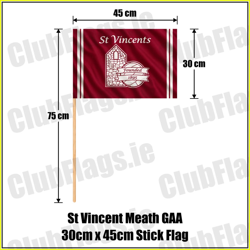 St Vincent Meath GAA 30cm x 45cm Stick Flag - ClubFlags.ie