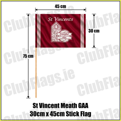 St Vincent Meath GAA 30cm x 45cm Stick Flag - ClubFlags.ie