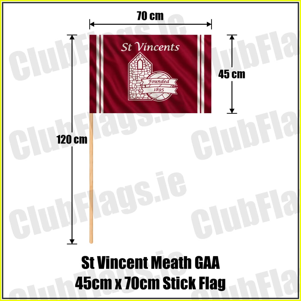 St Vincent Meath GAA 45cm x 70cm Stick Flag - ClubFlags.ie