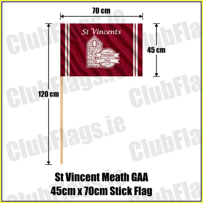St Vincent Meath GAA 45cm x 70cm Stick Flag - ClubFlags.ie
