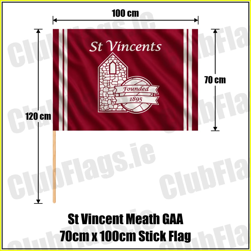 St Vincent Meath GAA 70cm x 100cm Stick Flag - ClubFlags.ie