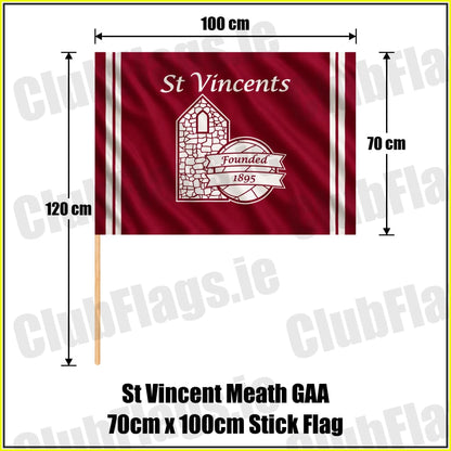 St Vincent Meath GAA 70cm x 100cm Stick Flag - ClubFlags.ie