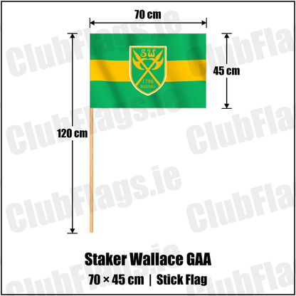 Staker Wallace GAA 45cm x 70cm Stick Flag with the club crest and colours, Limerick GAA - ClubFlags.ie