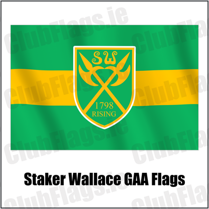 Staker Wallace GAA Flags with the club crest and colours, Limerick GAA - ClubFlags.ie