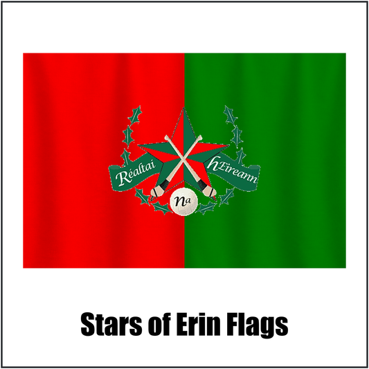 Stars of Erin Flags, featuring the club crest and red and green colours; County Dublin GAA. ClubFlags.ie.