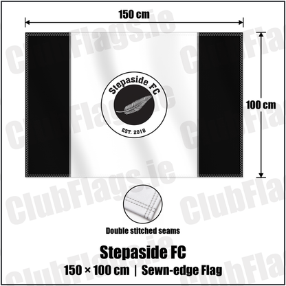 Stepaside FC 100cm x 150cm Flag (sewn on the edges) with the club crest and colours, Dublin Football - ClubFlags.ie